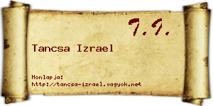 Tancsa Izrael névjegykártya